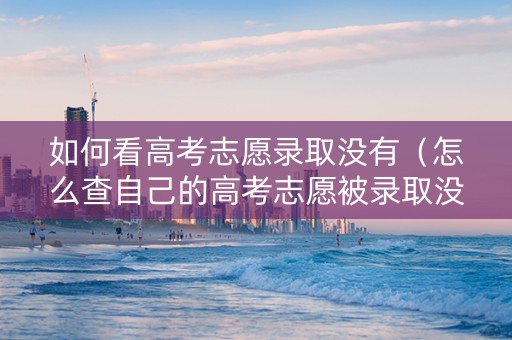 如何看高考志愿录取没有（怎么查自己的高考志愿被录取没有）