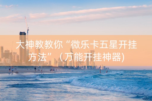 大神教教你“微乐卡五星开挂方法”（万能开挂神器)