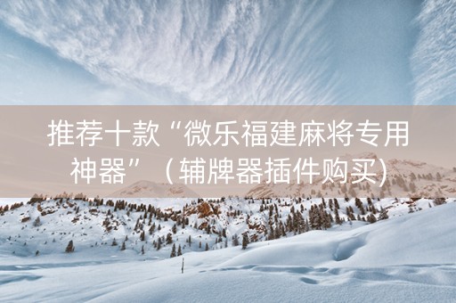 推荐十款“微乐福建麻将专用神器”（辅牌器插件购买)