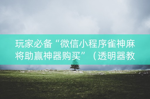 玩家必备“微信小程序雀神麻将助赢神器购买”（透明器教程)