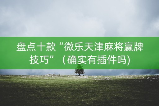 盘点十款“微乐天津麻将赢牌技巧”（确实有插件吗)