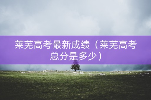 莱芜高考最新成绩（莱芜高考总分是多少）