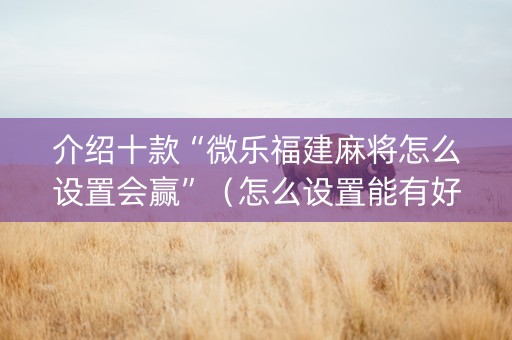 介绍十款“微乐福建麻将怎么设置会赢”（怎么设置能有好牌)