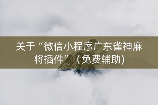 关于“微信小程序广东雀神麻将插件”（免费辅助)