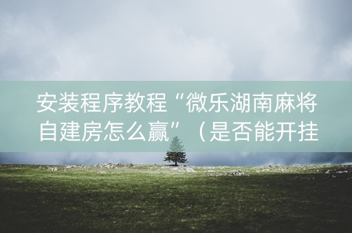 安装程序教程“微乐湖南麻将自建房怎么赢”（是否能开挂)
