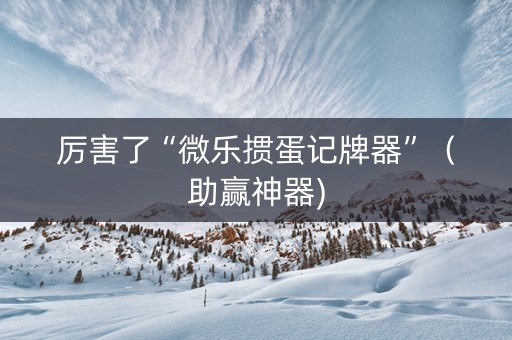 厉害了“微乐掼蛋记牌器”（助赢神器)