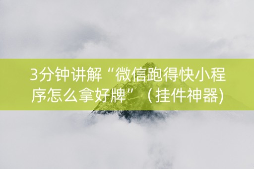 3分钟讲解“微信跑得快小程序怎么拿好牌”（挂件神器)