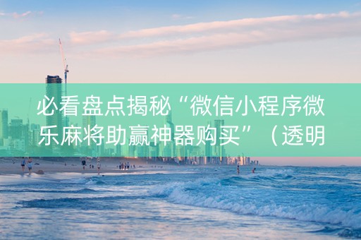必看盘点揭秘“微信小程序微乐麻将助赢神器购买”（透明挂辅助器)