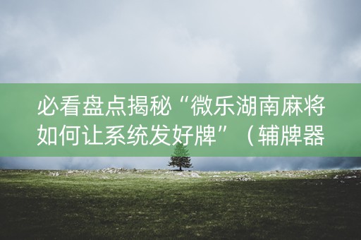 必看盘点揭秘“微乐湖南麻将如何让系统发好牌”（辅牌器插件购买)