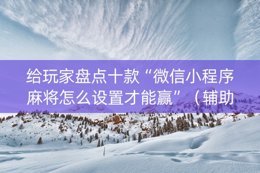 给玩家盘点十款“微信小程序麻将怎么设置才能赢”（辅助器下载)
