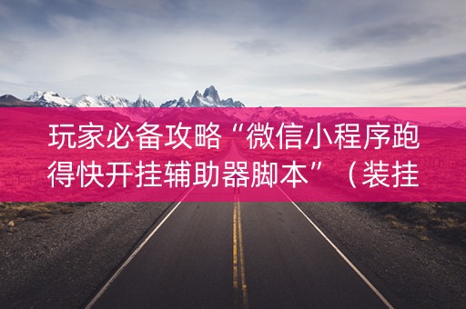 玩家必备攻略“微信小程序跑得快开挂辅助器脚本”（装挂怎么安装)