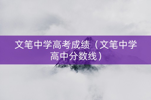 文笔中学高考成绩（文笔中学高中分数线）