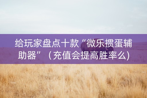 给玩家盘点十款“微乐掼蛋辅助器”（充值会提高胜率么)