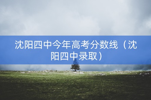 沈阳四中今年高考分数线（沈阳四中录取）