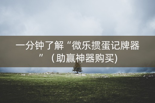 一分钟了解“微乐掼蛋记牌器”（助赢神器购买)
