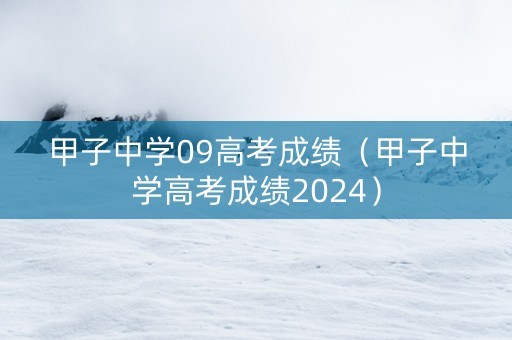 甲子中学09高考成绩（甲子中学高考成绩2024）