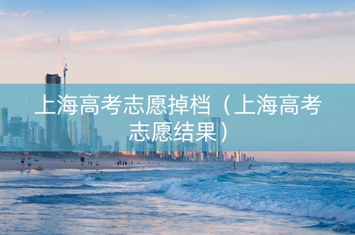 上海高考志愿掉档（上海高考志愿结果）