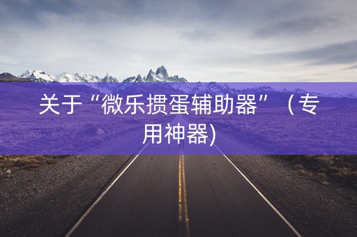 关于“微乐掼蛋辅助器”（专用神器)