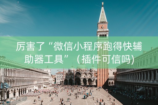 厉害了“微信小程序跑得快辅助器工具”（插件可信吗)