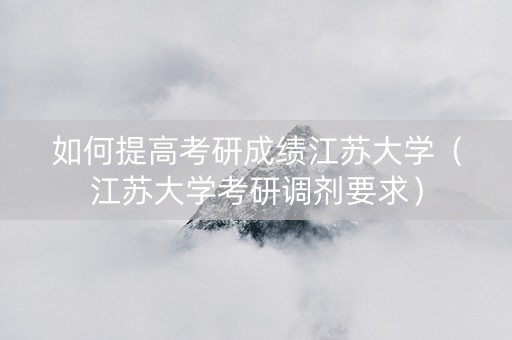 如何提高考研成绩江苏大学（江苏大学考研调剂要求）