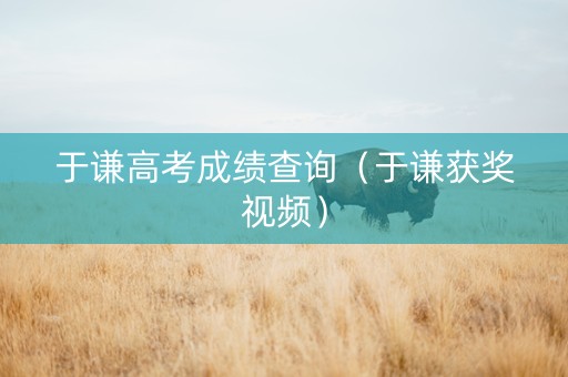 于谦高考成绩查询（于谦获奖视频）