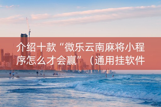 介绍十款“微乐云南麻将小程序怎么才会赢”（通用挂软件多少钱)