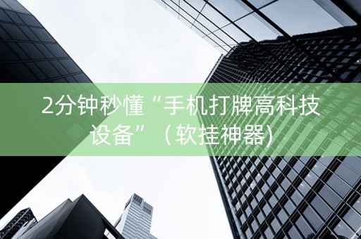 2分钟秒懂“手机打牌高科技设备”（软挂神器)