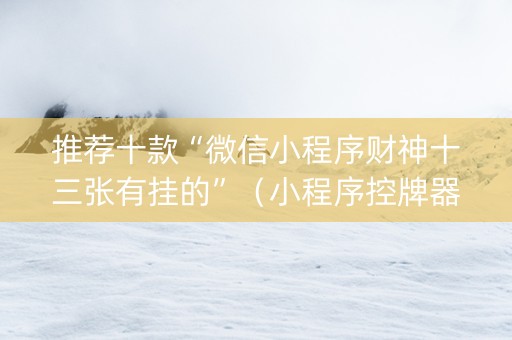 推荐十款“微信小程序财神十三张有挂的”（小程序控牌器)