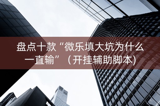 盘点十款“微乐填大坑为什么一直输”（开挂辅助脚本)