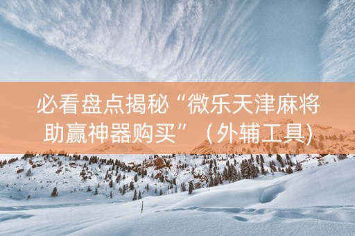必看盘点揭秘“微乐天津麻将助赢神器购买”（外辅工具)