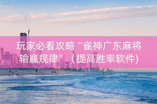 玩家必看攻略“雀神广东麻将输赢规律”（提高胜率软件)