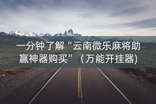 一分钟了解“云南微乐麻将助赢神器购买”（万能开挂器)