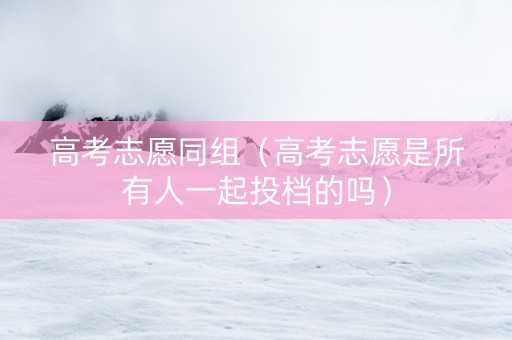 高考志愿同组（高考志愿是所有人一起投档的吗）