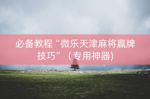 必备教程“微乐天津麻将赢牌技巧”（专用神器)