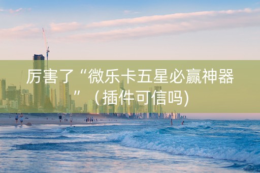厉害了“微乐卡五星必赢神器”（插件可信吗)