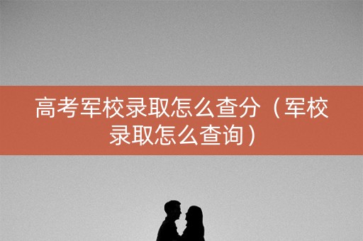 高考军校录取怎么查分（军校录取怎么查询）