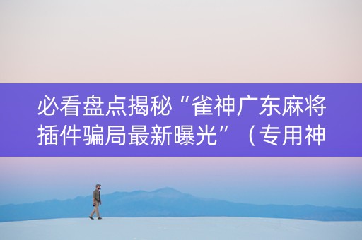 必看盘点揭秘“雀神广东麻将插件骗局最新曝光”（专用神器下载)