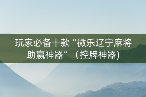 玩家必备十款“微乐辽宁麻将助赢神器”（控牌神器)