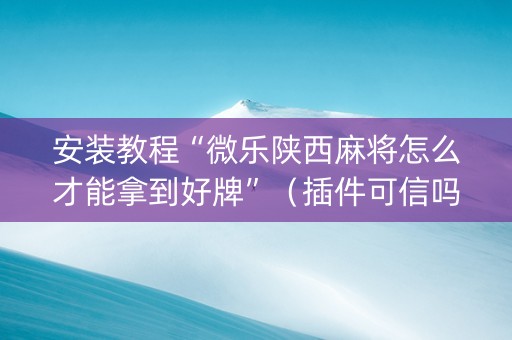 安装教程“微乐陕西麻将怎么才能拿到好牌”（插件可信吗)