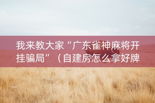 我来教大家“广东雀神麻将开挂骗局”（自建房怎么拿好牌)