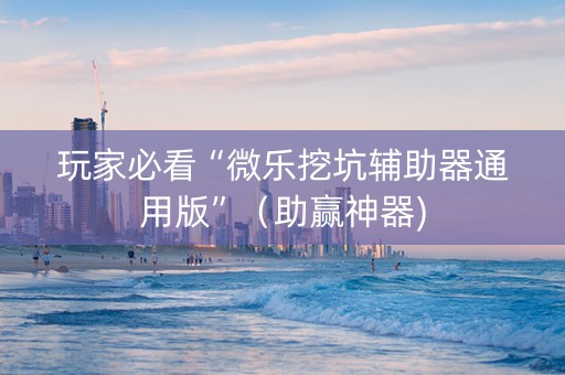 玩家必看“微乐挖坑辅助器通用版”（助赢神器)