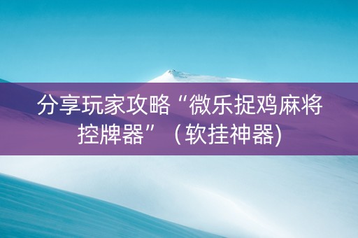 分享玩家攻略“微乐捉鸡麻将控牌器”（软挂神器)