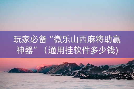 玩家必备“微乐山西麻将助赢神器”（通用挂软件多少钱)