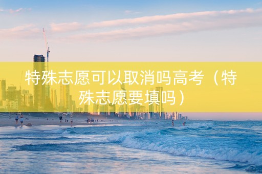 特殊志愿可以取消吗高考（特殊志愿要填吗）