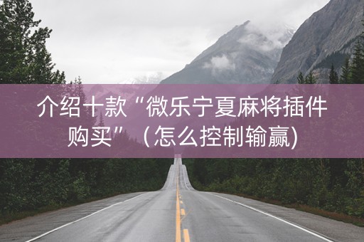 介绍十款“微乐宁夏麻将插件购买”（怎么控制输赢)