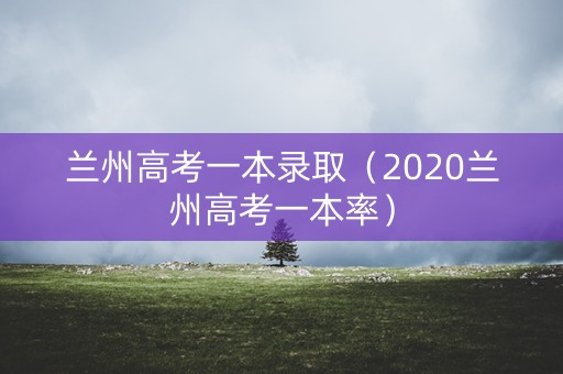 兰州高考一本录取（2020兰州高考一本率）