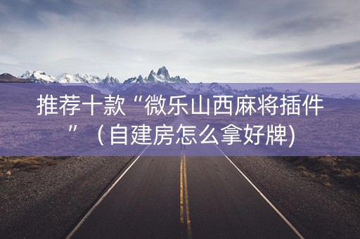 推荐十款“微乐山西麻将插件”（自建房怎么拿好牌)