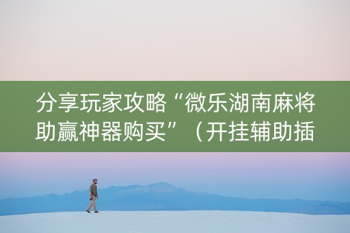 分享玩家攻略“微乐湖南麻将助赢神器购买”（开挂辅助插件)