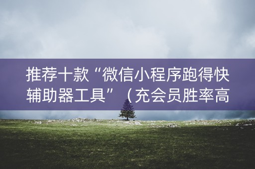 推荐十款“微信小程序跑得快辅助器工具”（充会员胜率高)