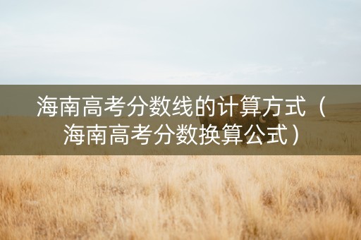 海南高考分数线的计算方式（海南高考分数换算公式）